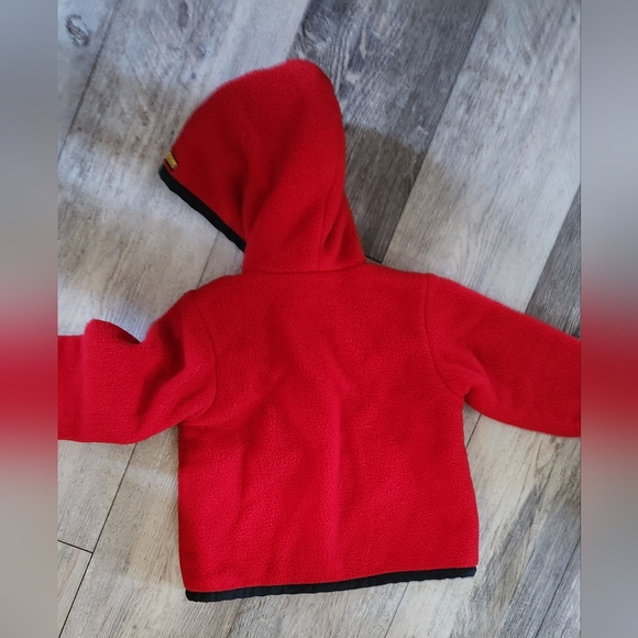 Louise Beland Toddler Girls Couture Mini Red/Pink Fleece Hooded Jacket - Picture 5 of 10